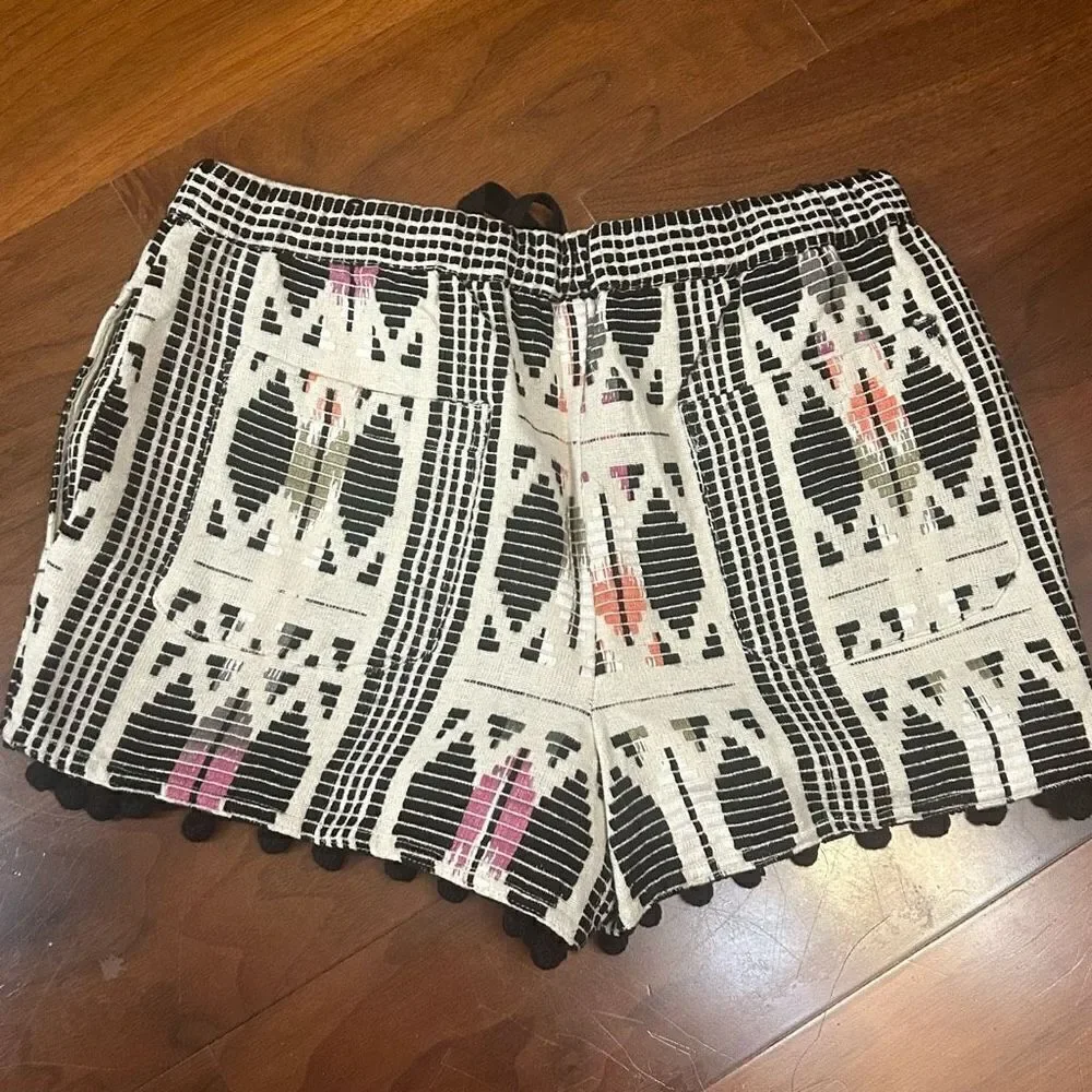 Saylor abstract‎ black print cotton pull on shorts in XS